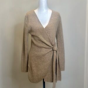 🍒 NWOT Tan Wrap Sweater